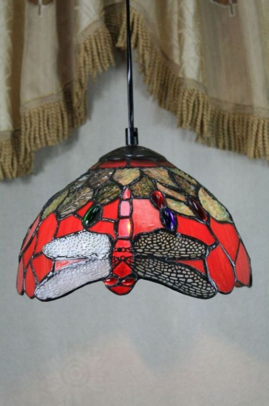 Tiffany 10 Inch Hanging Lamp - TADD1009 - Handcrafted Stained Glass Lamp
